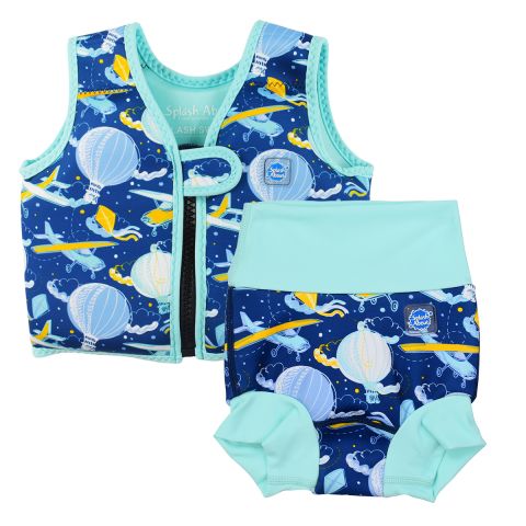 Up in the Air Go Splash Swim Vest and Happy Nappy Duo Bundle