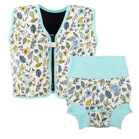 Fallen Leaves Go Splash Float Jacket and Happy Nappy Bundle