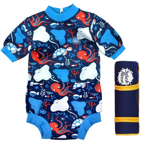 Happy Nappy Wetsuit Under the Sea & Navy Changing Mat