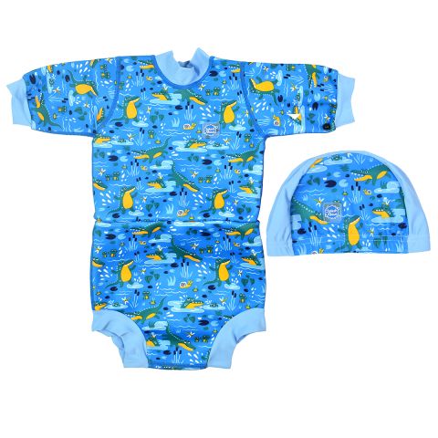 Crocodile Swamp Happy Nappy Wetsuit and Swim Hat Bundle