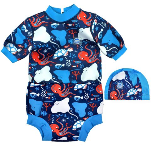 Under the Sea Happy Nappy Wetsuit and Swim Hat Bundle