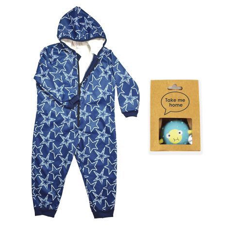 Stars Waterproof Onesie and Take Me Home Pufferfish Toy