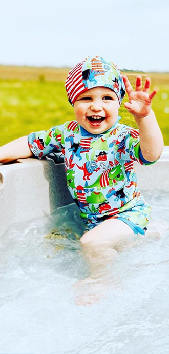 Dino Pirates Happy Nappy Wetsuit and Swim Hat